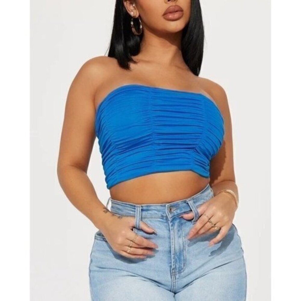 Hearts Hips Royal Ruched Tube Top Size M RefFNB